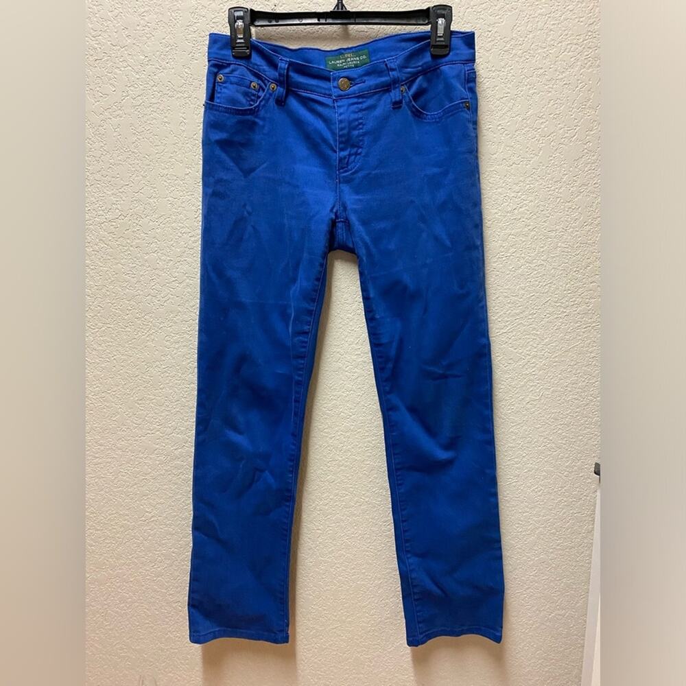 Lauren Jeans Co. Petite Modern Straight Blue Jeans